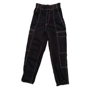 BDG Urban Outfitters Womens Relaxed Skate Stretch Waist Black Cargo Jean 26 Y2K